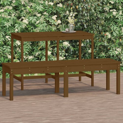 vidaXL Vrtna klop dvosed medeno rjava 159,5x44x45 cm trdna borovina Cene