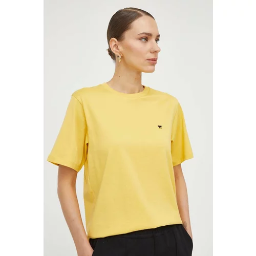 Weekend Max Mara Bombažna kratka majica ženski, rumena barva