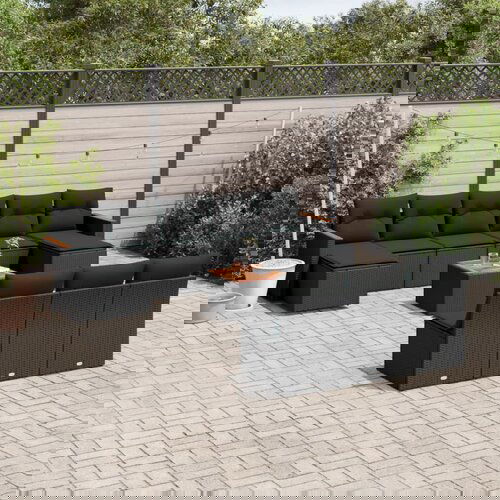  The Living Store Vrtna sedežna garnitura 11-delna z blazinami črn poli ratan - Vrtna Sedežna Garniture, (21479636) Cene