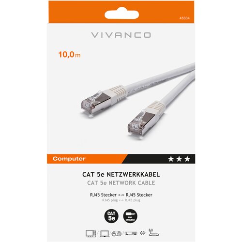 Vivanco CAT 5e Netzwerkkabel weiß 10m Cene