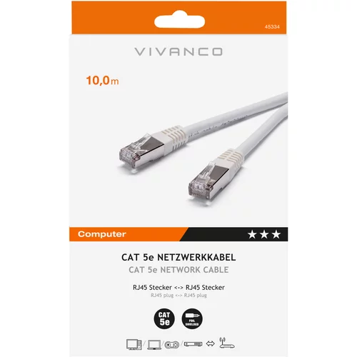 Vivanco CAT 5e Netzwerkkabel weiß 10m
