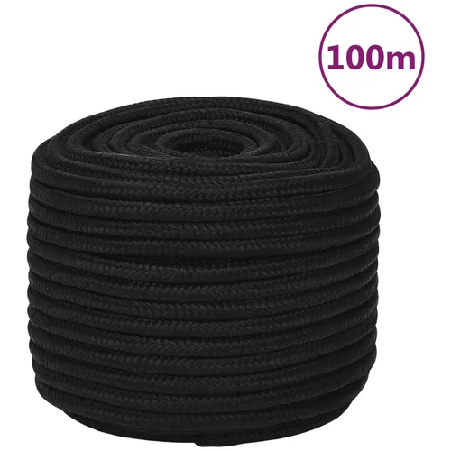 vidaXL Delovna vrv črna 12 mm 100 m poliester