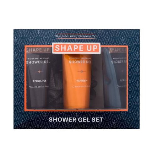 Xpel Shape Up Shower Gel Set set: gel za prhanje Bergamot & Mint 100 ml + gel za prhanje Peppermint & Orange 100 ml + gel za prhanje Water Mint & Sage 100 ml + gobica za prhanje za moške Cene