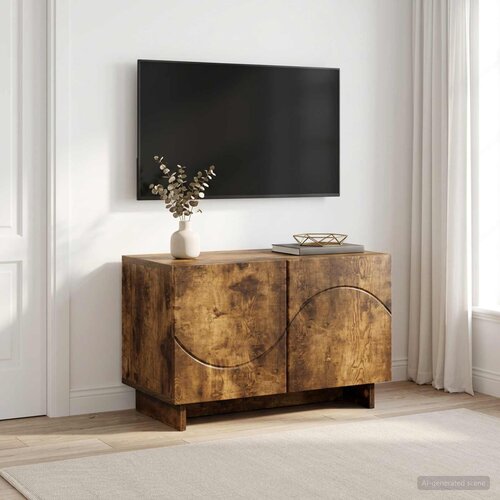  TV stalak 60 x 34.5 x 40 cm Dimljeni hrast Konstruirano drvo Cijene