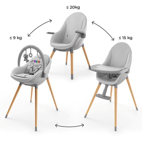 Kinderkraft Hranilica Fini UP 3u1, Grey Slike
