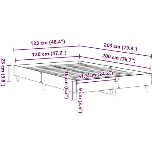 VidaXL Okvir kreveta bez madraca sonoma hrast 120x200 cm Slike