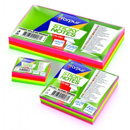 Blok samolepilni 50 x 75 mm, neon mix Slike