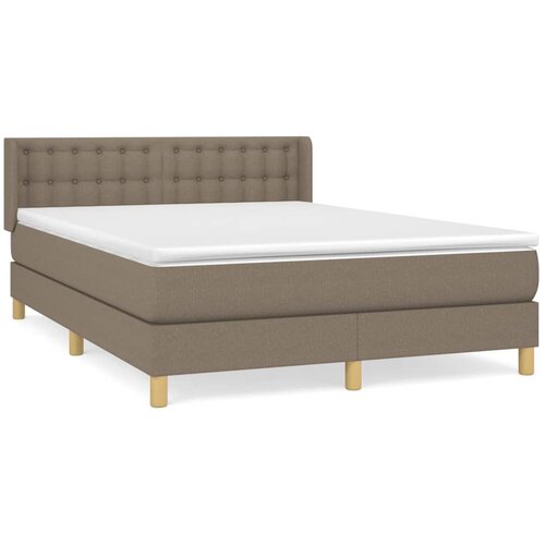 Maison Chic Box spring postelja - Vzmetna postelja z vzmetnico taupe 140x190 cm blago SL20322, (21881319) Cene