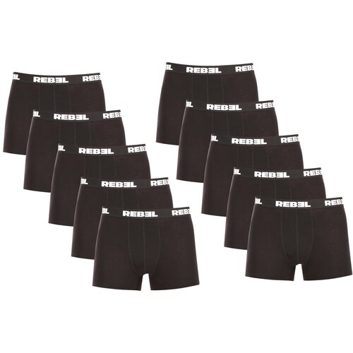 Nedeto 10PACK Men&amp;#039;s Boxer Shorts Rebel Black Slike
