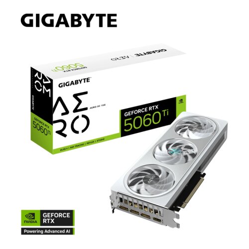 Gigabyte Grafična kartica GeForce RTX 5060 Ti AERO OC 16G, 16GB GDDR7, PCI-E 5.0 Cene