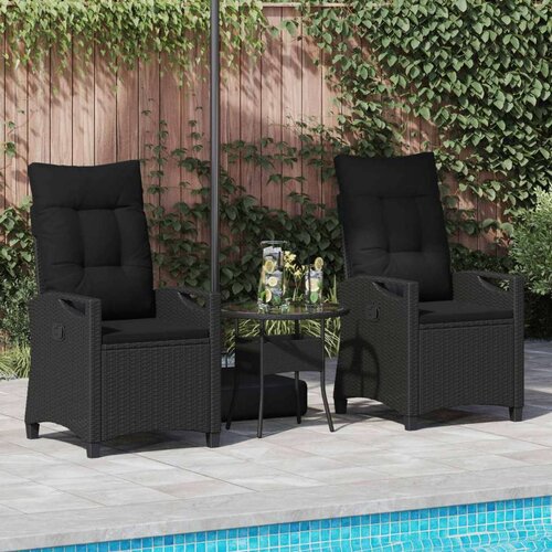  Vrtna stolica 2 pcs Crna 56 x 64 x 94 cm Čelik i poliester Slike