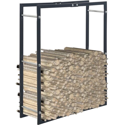 vidaXL stalak za drva za ogrjev crni 80 x 25 x 100 cm čelični Cijene