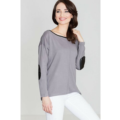 Lenitif Ženski džemper K118 bijeli | siva | smeđa Slike