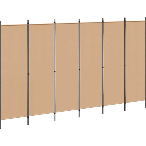  6-Panelski Pregradni Stojalo Bež 300 x 180 cm Blago, (5000235501) Slike