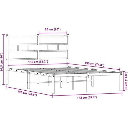  okvir kreveta bez madraca boja hrasta 135x190 cm Slike