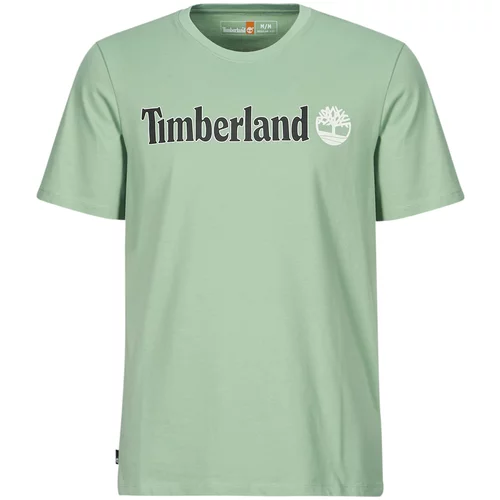 Timberland Linear Logo Short Sleeve Tee Zelena