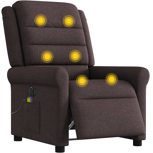 Maison Chic Električni masažni naslanjač - Relax naslanjač temno rjavo blago, (22134661) Cene