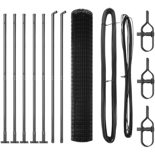 VidaXL Euro Ograda s 7 Flan&amp;scaron; Postova 1.6x10 m Galvanizirani Čelik Slike