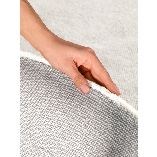 Villeroy Boch Kremno bela ročno tkana okrogla preproga iz me&amp;scaron;anice volne &amp;oslash; 150 cm Kivi &amp;ndash; Slike