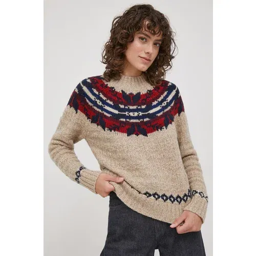 Polo Ralph Lauren Vuneni pulover za žene, boja: bež