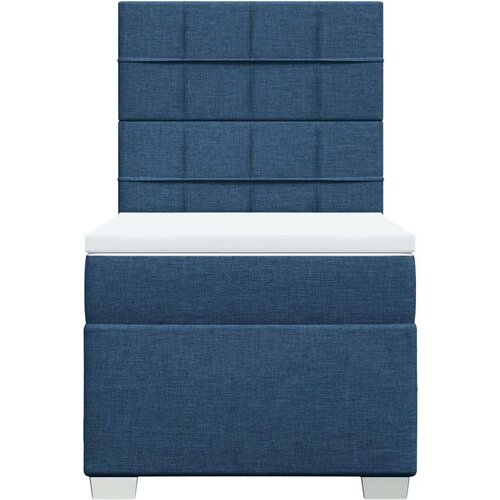 VidaXL Krevet s oprugama i madracem plavi 80x200 cm od tkanine Slike