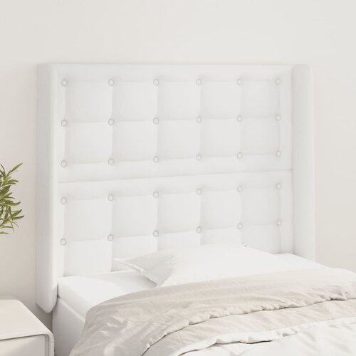  Uzglavlje s u&scaron;ima bijelo 83x16x118/128 cm od umjetne kože Cijene