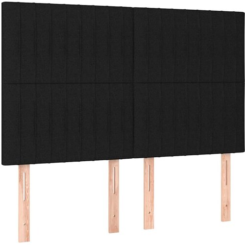  Krevet s oprugama i madracem crni 140x200 cm od tkanine Slike