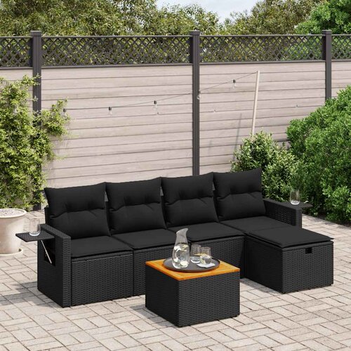  6-dijelni set vrtnih sofa od poliratana s jastucima Slike
