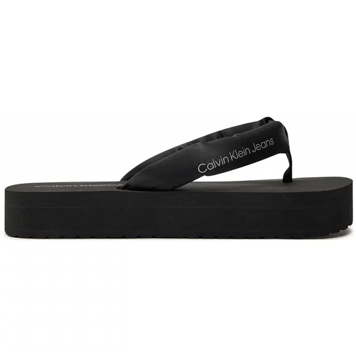 Calvin Klein Jeans Japonke Beach Sandal Flatform Padded Ny YW0YW01400 Black/Reflective Silver 0GN