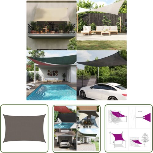  The Living Store Senčno jadro 160 g/m² antracitno 2,5x4 m HDPE - Senčno Jadro, (21743579) Cene