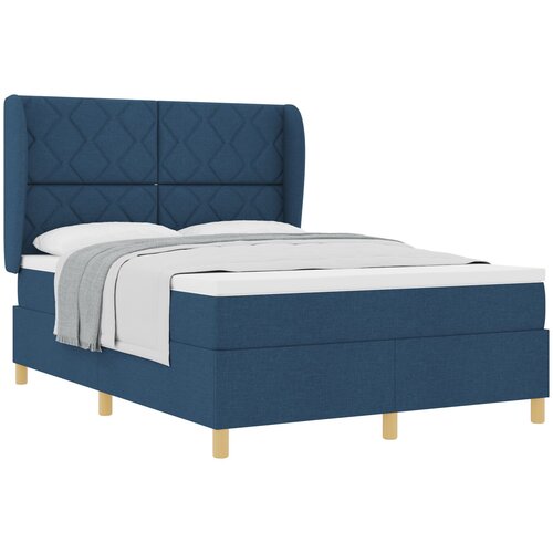 vidaXL Box Spring postelja z vzmetnico Modra 140x190 cm Tkanina, (22051662) Cene