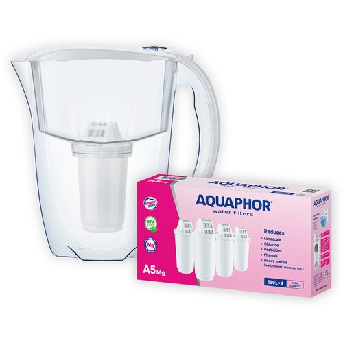 Aquaphor Prestige Bokal za filtriranje vode + A5 Mg Filteri, 4 komada Slike