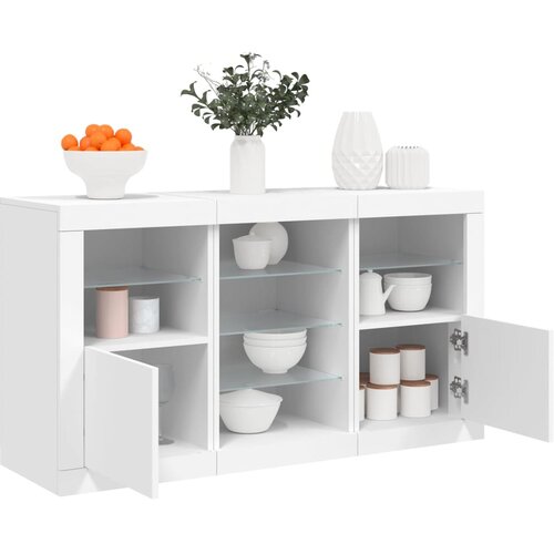  Komoda s LED svjetlima bijela 123 x 37 x 67 cm Cijene