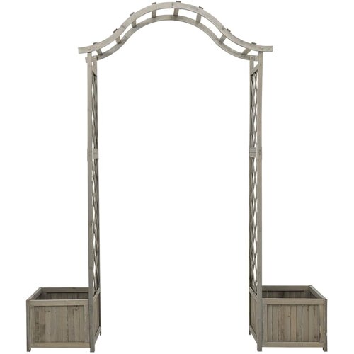  Vrtna pergola sa sadilicom siva od masivne jelovine Slike