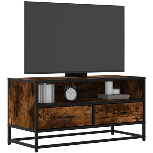 VidaXL TV ormarić boja dimljenog hrasta 80x34,5x40 cm konstruirano Slike