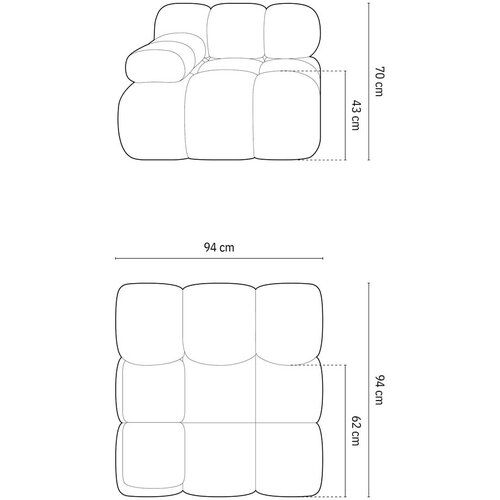 Micadoni Zelen modul za sedežno garnituro iz tkanine boucl&amp;eacute; (levi kot) Bellis &amp;ndash; Home Slike