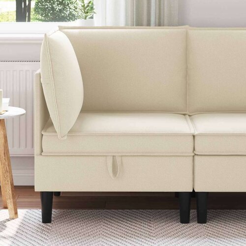  Kauč u kutu s ladicom Krem Bar&scaron;un - Krem Kutna sofa Cijene