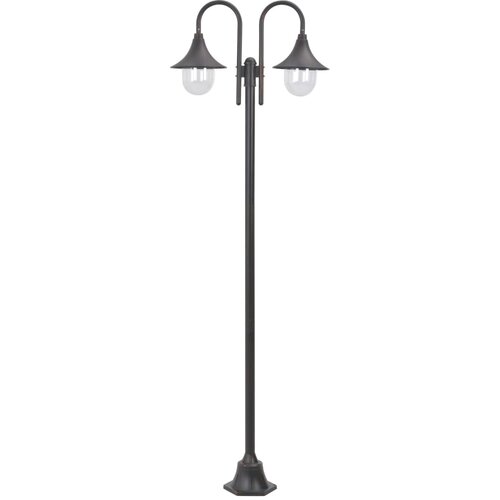  The Living Store Vrtna ulična svetilka 220 cm E27 aluminij 2 svetilki bronasta - Vrtna Ulična Svetilka, (21458674) Slike