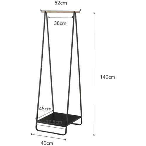 YAMAZAKI Črno kovinsko stojalo za oblačila Tower &amp;ndash; Slike