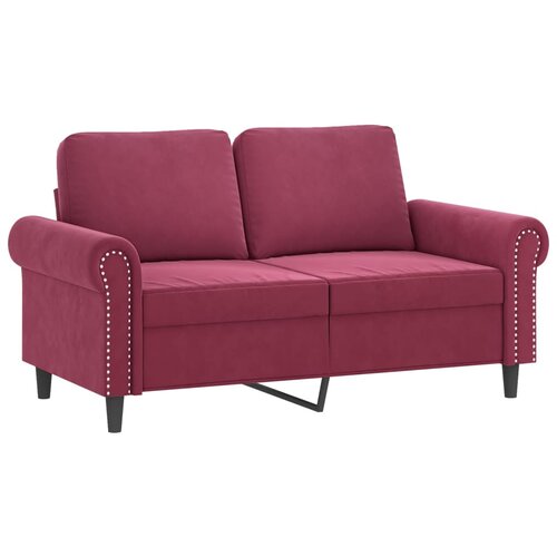  2-dijelni set sofa s jastucima crvena boja vina bar&amp;scaron;unasti Slike