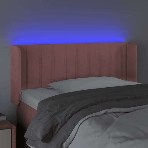 vidaXL LED posteljno vzglavje roza 93x16x78/88 cm žamet, (20951990) Cene