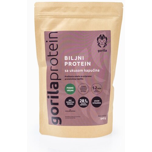 GORILA PROTEIN Biljni protein, Kapućino, 640 g Slike