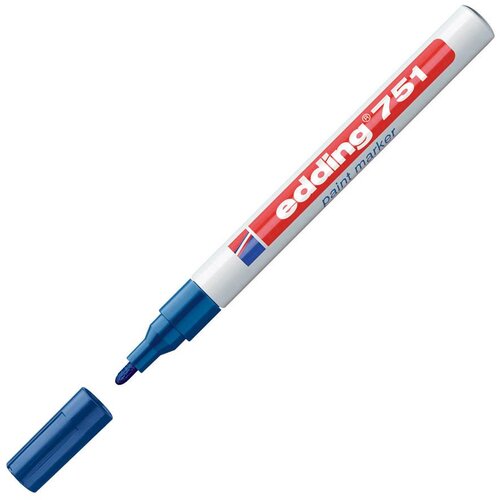 Edding marker z lakom EDE751003 E-751, 1-2 mm, moder 10 KOS Slike