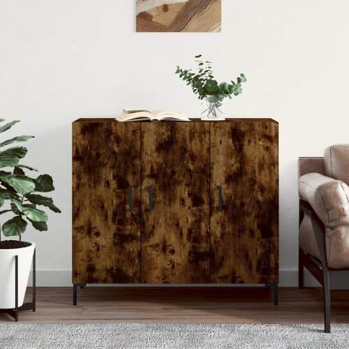 vidaXL Komoda boja dimljenog hrasta 90 x 34 x 80 cm konstruirano drvo Cene
