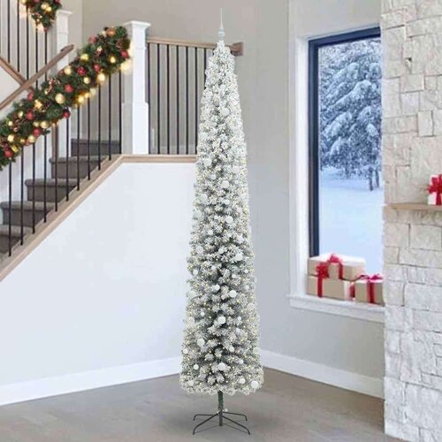vidaXL Umestno božično drevo Zelena 270 cm PVC in Jeklo in Plastika Cene