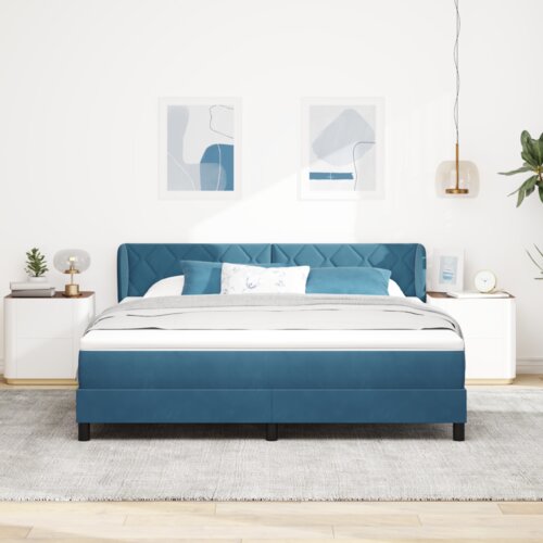 Box Spring Krevet s Madracem Tamno Plave Boje 180x200 cm Bar&amp;scaron;un Slike