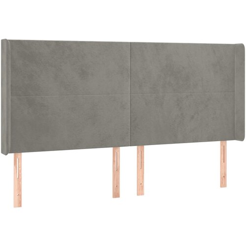 Maison Chic vzglavna omarica - nočna omarica - posteljna omarica z u&amp;scaron;esi svetlo sivo 183x16x118/128 cm žamet, (21709422) Slike