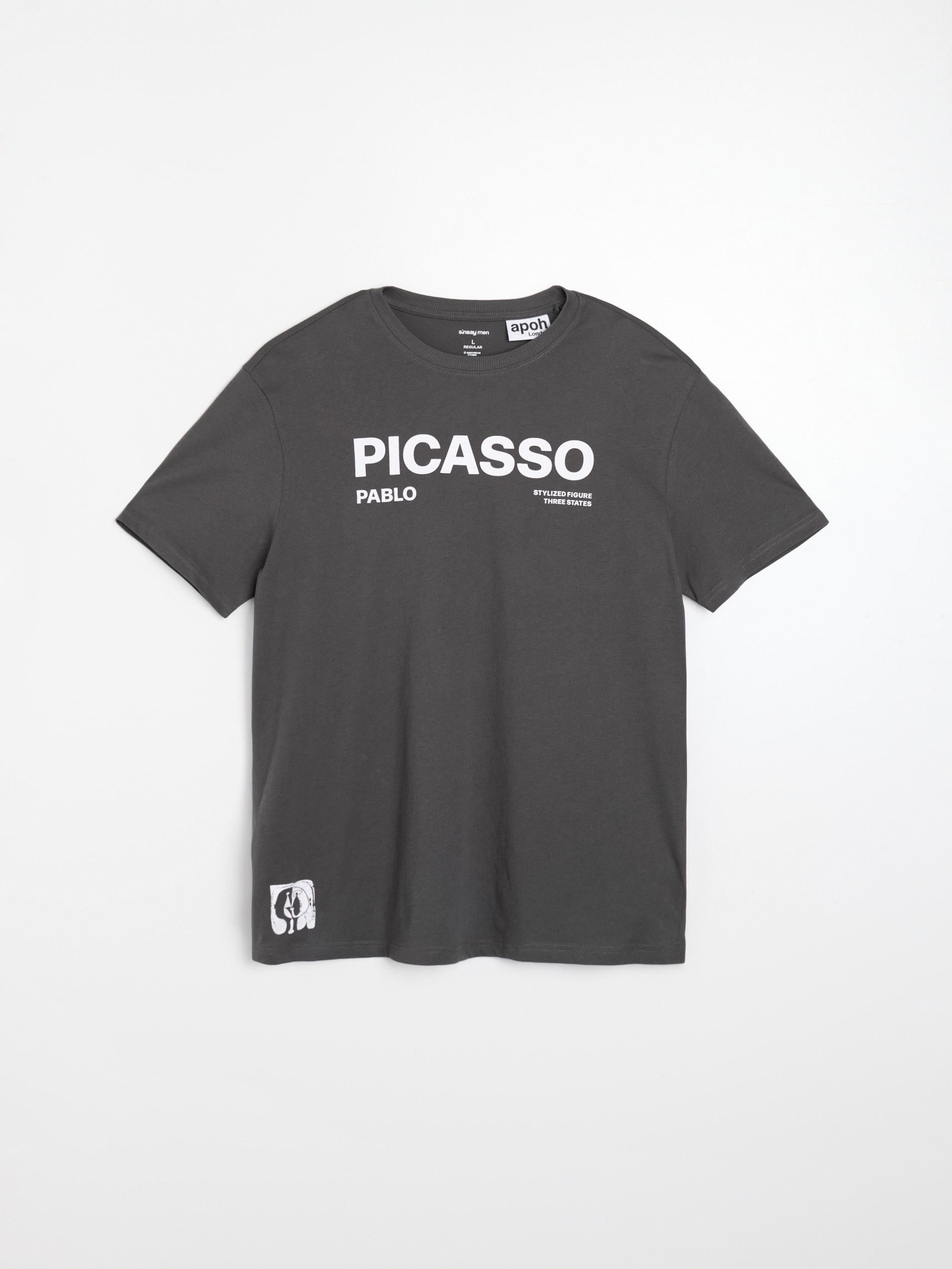 Sinsay Pamučna majica dugih rukava s natpisom Picasso Slike