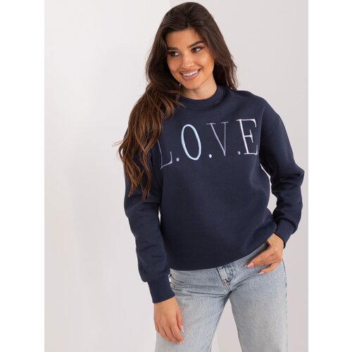 Fashion Hunters Sweatshirt in navy blue with colorful lettering Slike