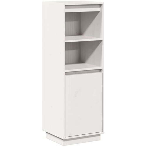 VidaXL visoka omara bela 37x34x110 cm trdna borovina Slike